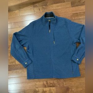 Lee Mens Size L Regular Fit Blue Teal Sweater Full zip Fleece Jacket.